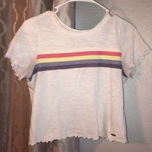 White Striped Crop Top